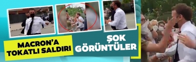 Son dakika! Fransa Cumhurbaşkanı Emmanuel Macron protestocudan tokat yedi!