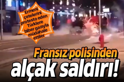 Son dakika... Fransa'da Ermeni eylemcileri protesto eden Türklere polis müdahalesi