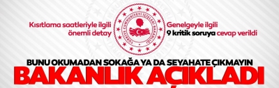 Son dakika | Genelgede sokağa çıkma yasağı ve seyahat yasağıyla ilgili önemli detay