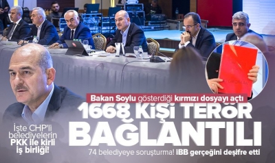 Son dakika: İçişleri Bakanı Süleyman Soylu gösterdiği kırmızı dosyayı açtı: 74 belediyeye terör soruşturması! İBB'de 1668 kişi terör bağlantılı