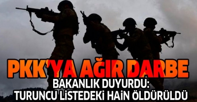 Son dakika: İçişleri Bakanlığı duyurdu: Turuncu listedeki terörist öldürüldü