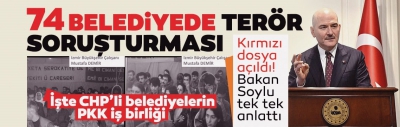 Son dakika: İçişleri Bakanı Süleyman Soylu gösterdiği kırmızı dosyayı açtı: 74 belediyeye terör soruşturması! İBB'de 1668 kişi terör bağlantılı