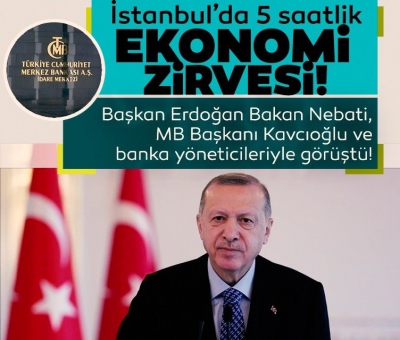 SON DAKİKA: İstanbul'da ekonomi zirvesi! Başkan Erdoğan, Maliye Bakanı, Merkez Bankası Başkanı ve banka yöneticileriyle görüştü