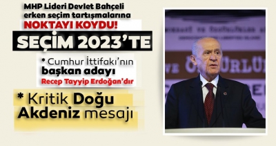 Son dakika: MHP Genel Başkanı Devlet Bahçeli: 2023'te Cumhurbaşkanı adayımız sayın Erdoğan'dır.