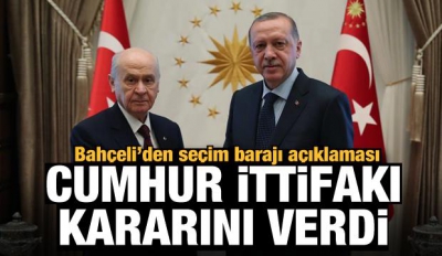 Son dakika: MHP lideri Bahçeli'den seçim barajı açıklaması.
