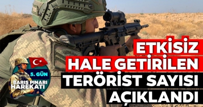 Son dakika: Milli Savunma Bakanlığı, 5'nci günde Barış Pınarı Harekatı'nda etkisiz hale getirilen terörist sayısını açıkladı