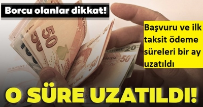 SON DAKİKA: Resmi Gazete'de yayımlandı: Yapılandırma için başvuru ve ilk taksit ödeme süreleri bir ay uzatıldıİ