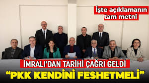 Son dakika! Teröristbaşı Abdullah Öcalan'dan PKK'ya silah bırakma ve örgütü fesh çağrısı! İşte Öcalan'ın bildirisi