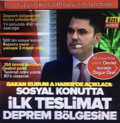Sosyal Konut Projesine rekor ilgi... Bakan Kurum yapılan başvuru sayısını açıkladı!