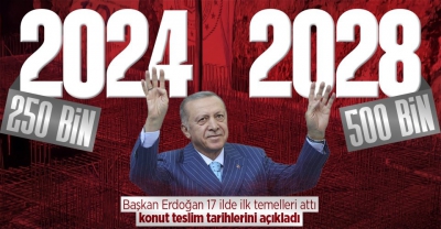 Sosyal konutta ilk temel! Erdoğan: 2 yıl içinde 250 bin konut sahiplerine teslim edilecek