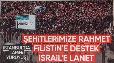 Tarihi yürüyüş başladı! Şehitler ve Gazze için tek yürek: Teröre lanet, Filistin'e destek