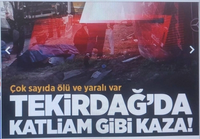 Tekirdağ'da korkunç kaza! Tırla yolcu minibüsü çarpıştı: 5 ölü, 10 yaralı