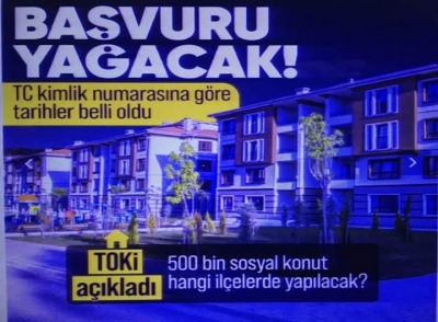 TOKİ 500 bin konut projesi ilçe ilçe dağılımı ve başvuru takvimi: TC kimlik numaranıza göre başvuru gününüz belli oldu
