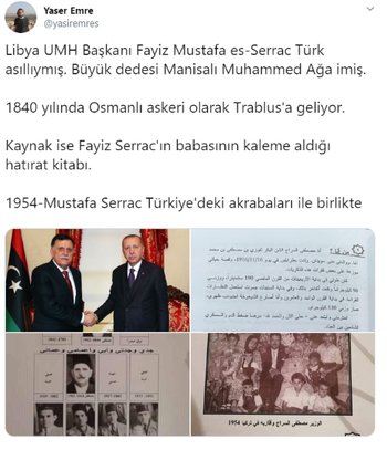   Türkiye ile tarihi anlaşmaya imza atan. Libya Başkanı Fayiz es-Serrac'ın Türk asıllı Manisa'lı olduğu ortaya çıktı..