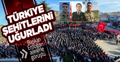 Türkiye şehitlerini uğurladı! Başkan Erdoğan'dan Akçakale sınır hattında şehit olan askerlerin ailelerine başsağlığı