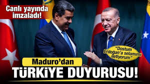 Türkiye-Venezuela dostluğu pekişiyor! Maduro, Türkiye'yle imzalanmış olan karşılıklı yatırımlara ilişkin anlaşmayı canlı yayında onayladı   