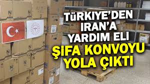Türkiye'den İran'a 3 TIR dolusu tıbbi yardım. Gönderildi 