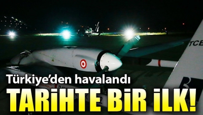 Türkiye'den kalkan ilk İHA Geçitkale Havalimanı'na indi