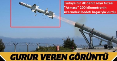 Türkiye'nin ilk deniz seyir füzesi 'Atmaca' hedefini başarıyla vurdu (Türkiye'nin yeni nesil silahları)
