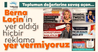 Turkuvaz Medya'dan önemli karar: Provokatör Berna Laçin'in yer aldığı hiçbir reklama yer vermiyoruz..