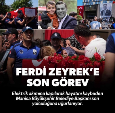  Vatandaşlar meydana sığmadı! Manisa Büyükşehir Belediye Başkanı Ferdi Zeyrek son yolculuğuna uğurlandı!