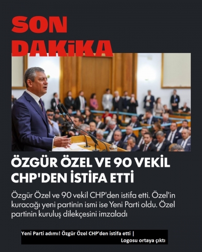 Yeni Parti adımı! Özgür Özel CHP'den istifa etti | Logosu ortaya çıktı
