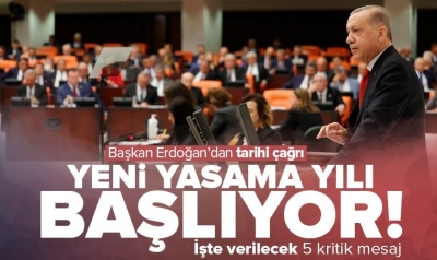 Yeni yasama yılı bugün başlıyor! Milyonların gözü Başkan Erdoğan'ın konuşmasında! İşte verilecek 5 mesaj