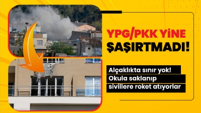 YPG/PKK yine şaşırtmadı! Alçaklıkta sınır yok... Okula saklanıp sivillere roket atıyorlar...