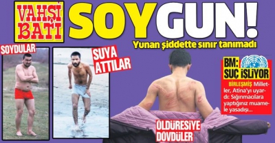 Yunanistan göçmenlere düşman gibi saldırdı! Çaresiz insanları soyup buz gibi havada nehre attı....