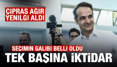 Yunanistan'da seçimin kazananı belli oldu, Miçotakis tek başına iktidar.