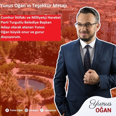Yunus Oğan'ın Teşekkür Mesajı