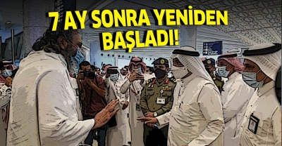 Yurt dışından ilk umre kafilesi 7 ay aradan sonra Suudi Arabistan'a ulaştı