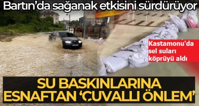 Zonguldak, Karabük, Bartın ve Sinop'ta şiddetli yağış | Yollar göle döndü ev ve iş yerlerini su bastı